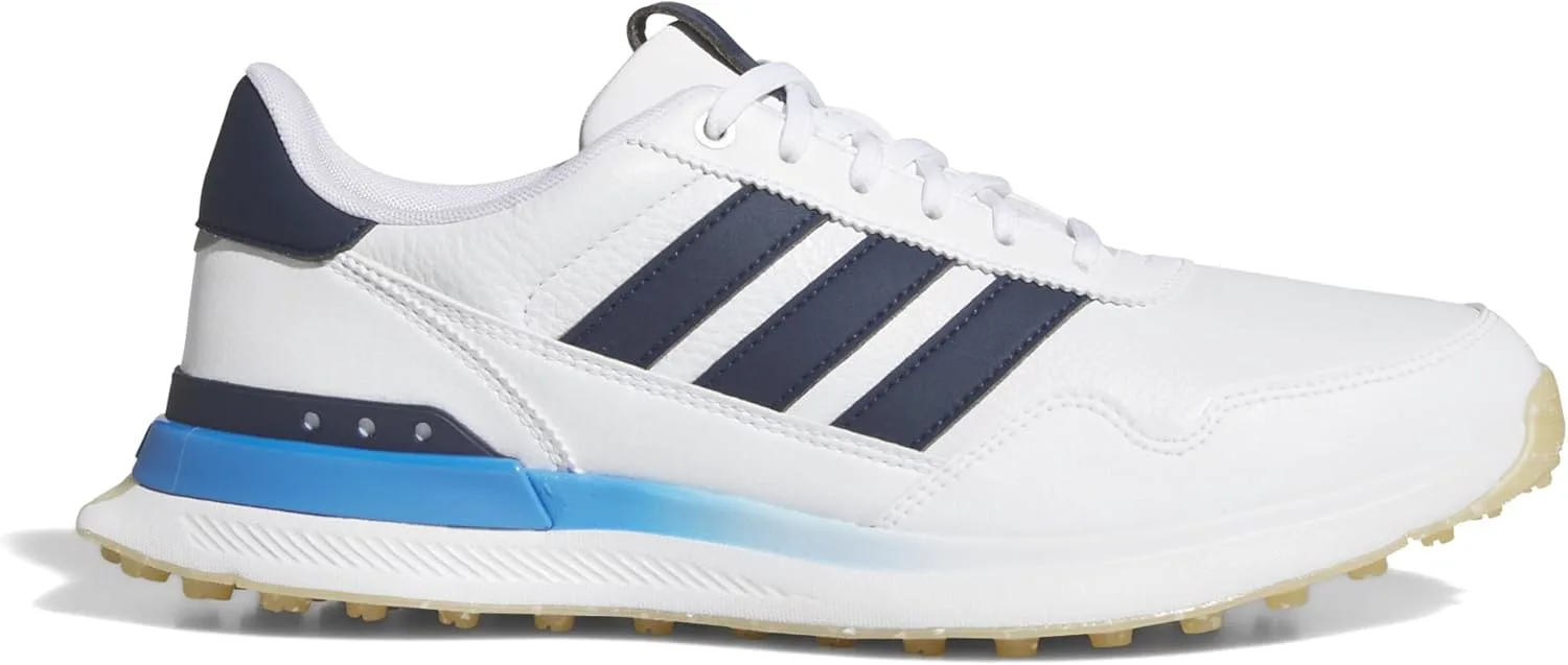 Мужские кожаные кроссовки Adidas S2g 26, белый/темно-синий/синий — фото 4