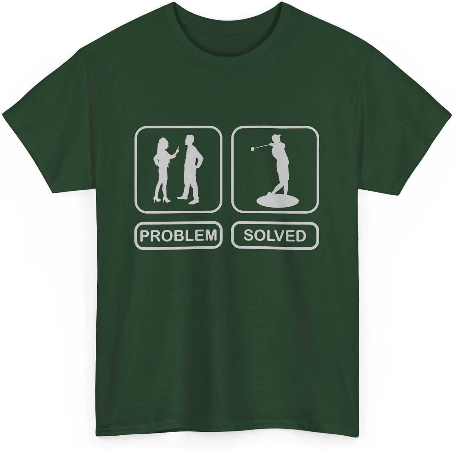 Футболка Problem Solved Golf, забавная одежда для гольфа, унисекс, с юмористическим принтом GENERIC, зеленый — фото 3