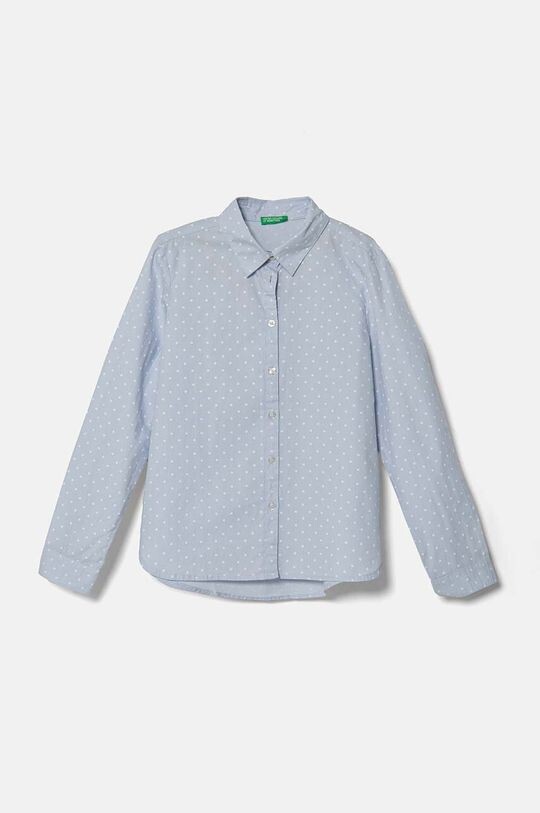 

Детская хлопковая рубашка United Colors of Benetton, синий