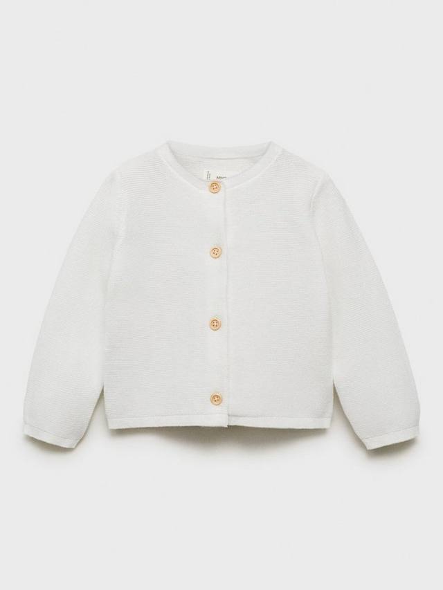 

Детский вязаный хлопковый кардиган Mango, Natural White