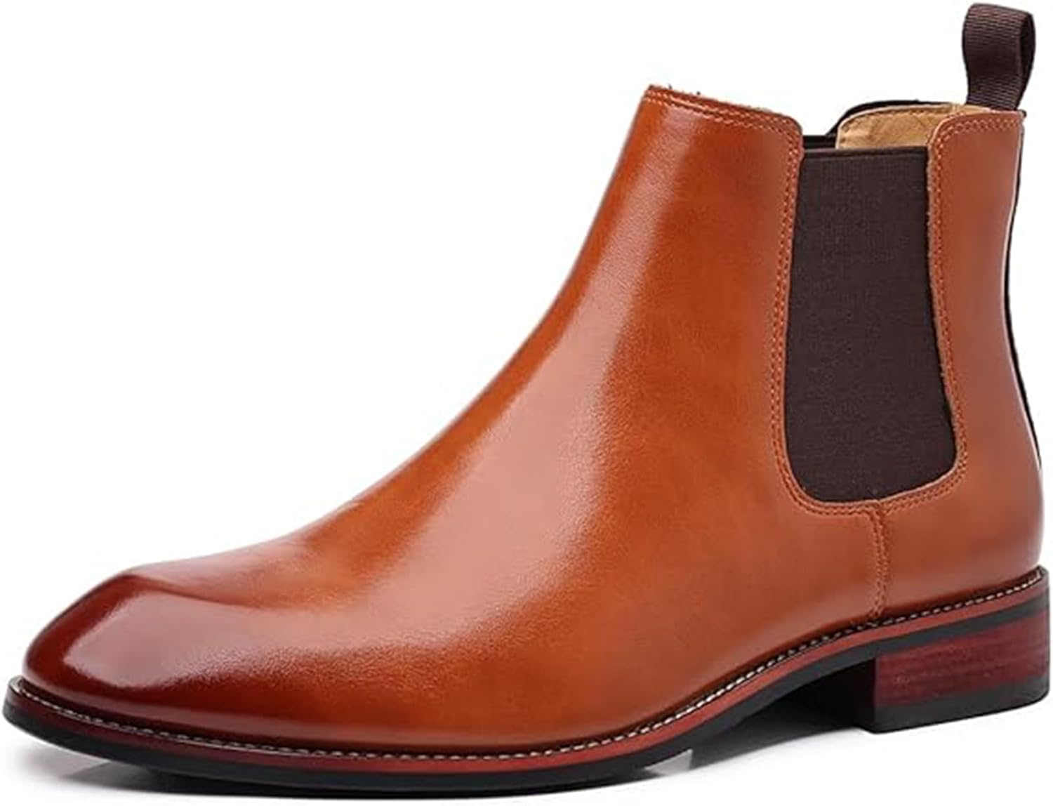 

Мужские оксфорды Британского стиля с острым носком, с эластичными боковыми вставками, кожаные, для бизнеса и повседневной формальной носки, на щиколотку Xinduoyu, коричневый