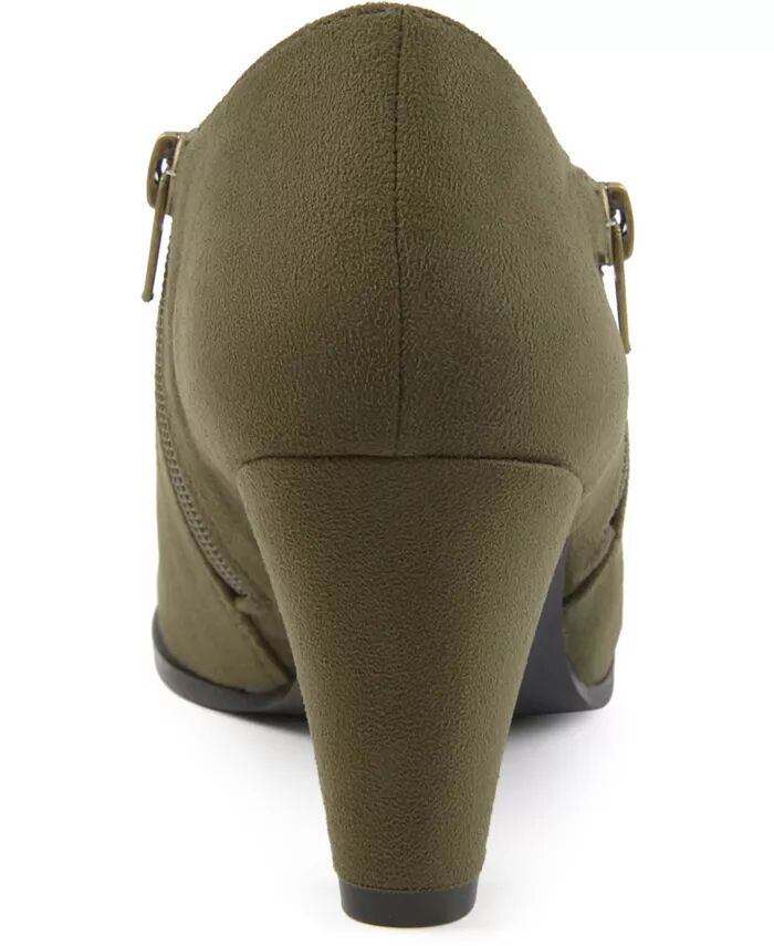 Женские полусапоги Sanzi с боковой молнией Shooties Journee Collection, зеленый — фото 3