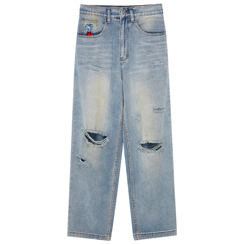 

Джинсы Unisex MIND ERROR, постиранные черные