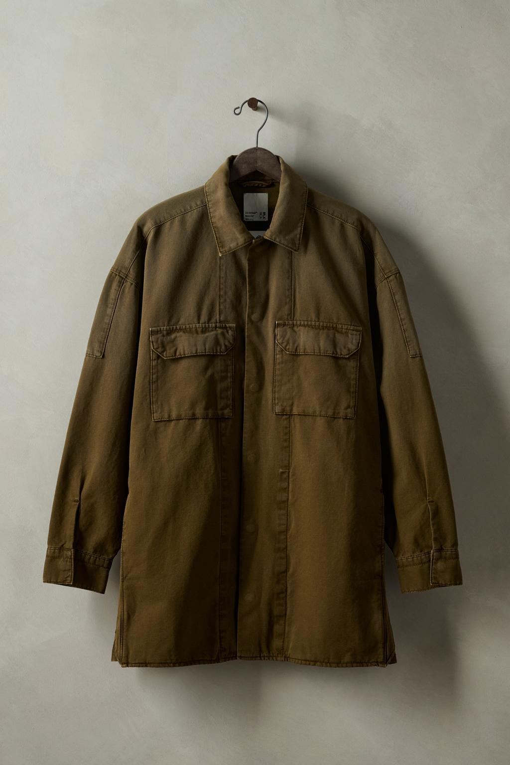 

Застиранная холщовая верхняя рубашка x sr_a ZARA, оливково-зеленый