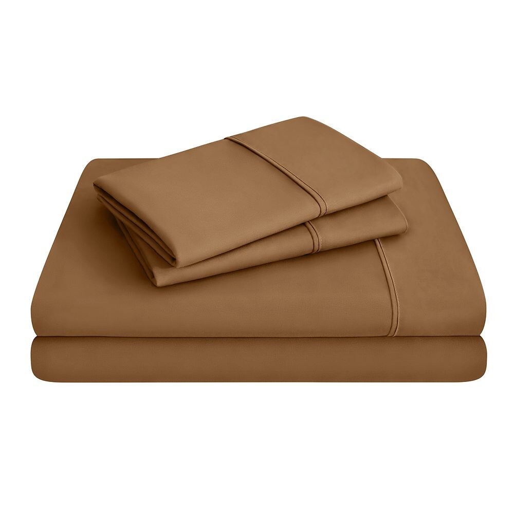 

Комплект ультрамягких простыней с двойной щеткой Bare Home, цвет Caramel