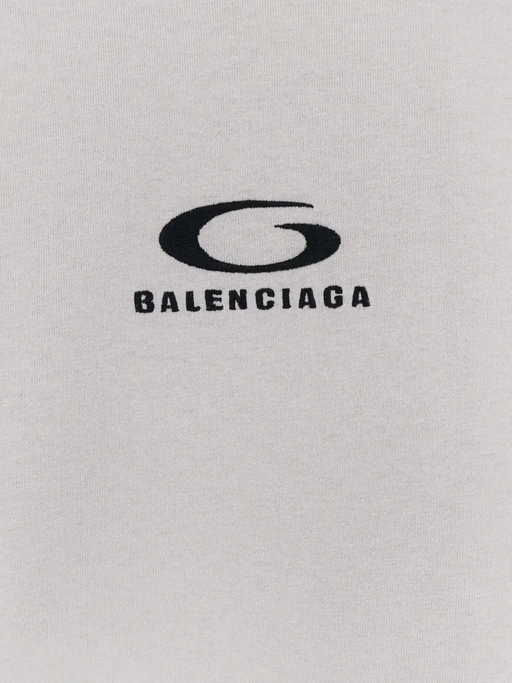 Многослойный лонгслив с вышитым логотипом BALENCIAGA, серый — фото 3