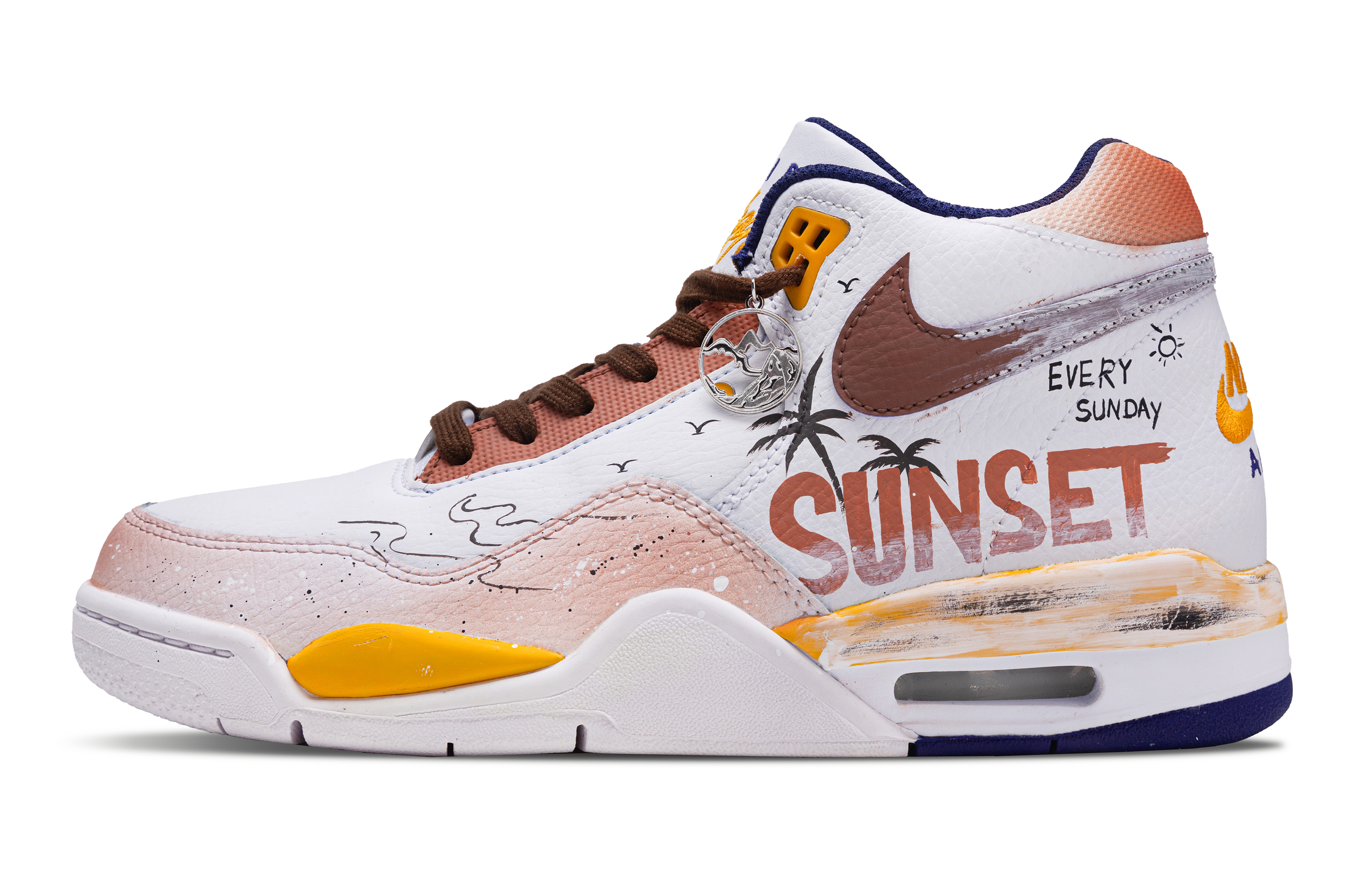 

Nike Баскетбольные кроссовки Flight Legacy Capri Coast Cushioning Mid Top Vintage, мужские, белые, коричневые