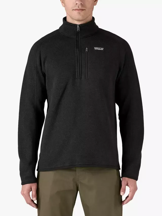 Флисовая куртка Better Sweat с застежкой-молнией на четверть длины Patagonia, Black