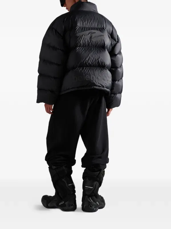 Спортивная куртка-пуховик B3B с символикой бренда Balenciaga, черный — фото 2