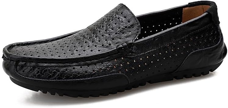 

Мужские лоферы из дышащей перфорированной кожи, легкие и удобные для снятия, подходят для повседневной ходьбы, вождения и других случаев Zestrelax, черный