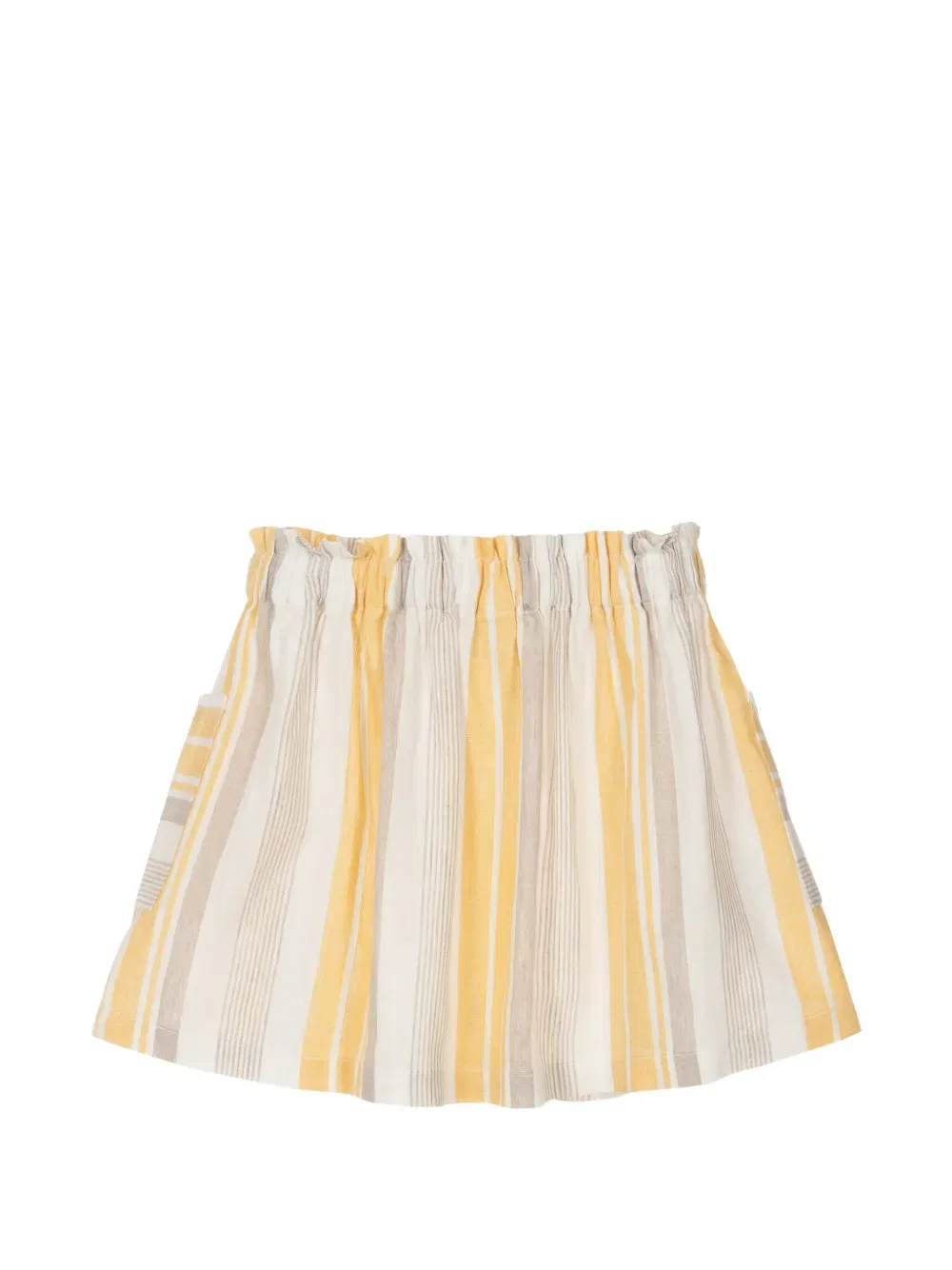 Полосатая плиссированная юбка Max Mara Kids, белый — фото 2