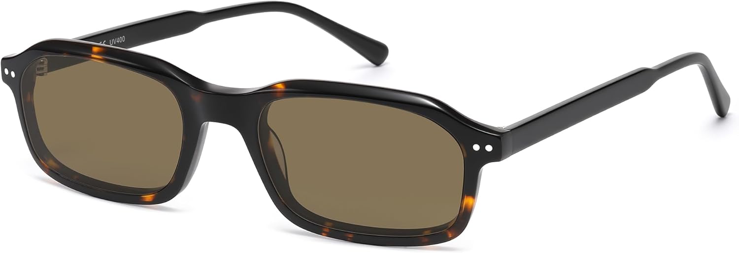 

Классические прямоугольные поляризованные солнцезащитные очки SOJOS для женщин и мужчин, ретро-оправа из ацетата с поляризованными линзами и защитой от УФ-излучения, Tortoise/Brown