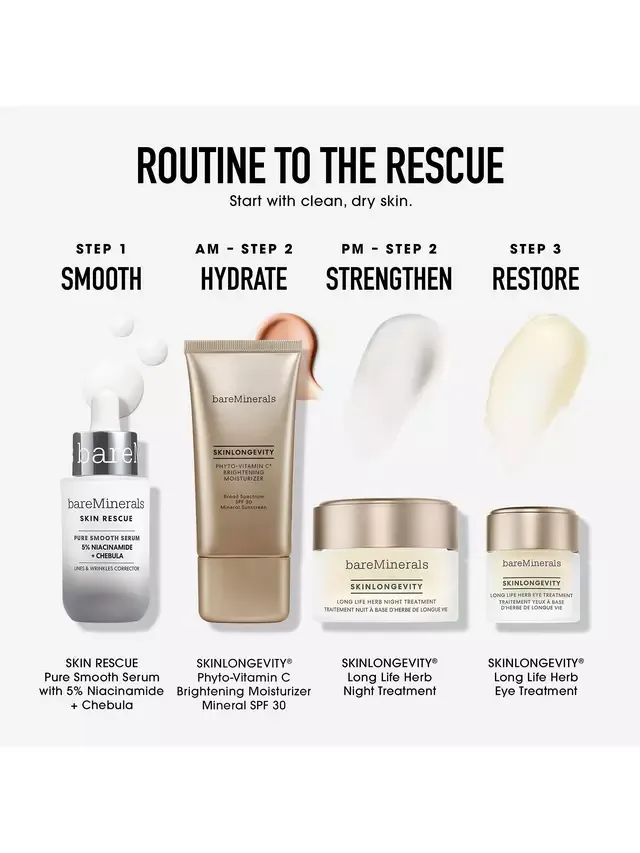 Сыворотка bareMinerals — Для лица SKIN RESCUE Pure Smooth, корректор морщин, 30 мл — фото 4