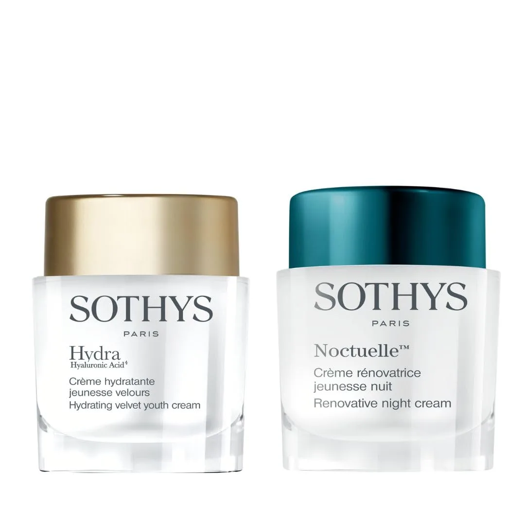 Набор SOTHYS Hydrate & Renew: омолаживающий крем и ночной крем для сияющей кожи.
