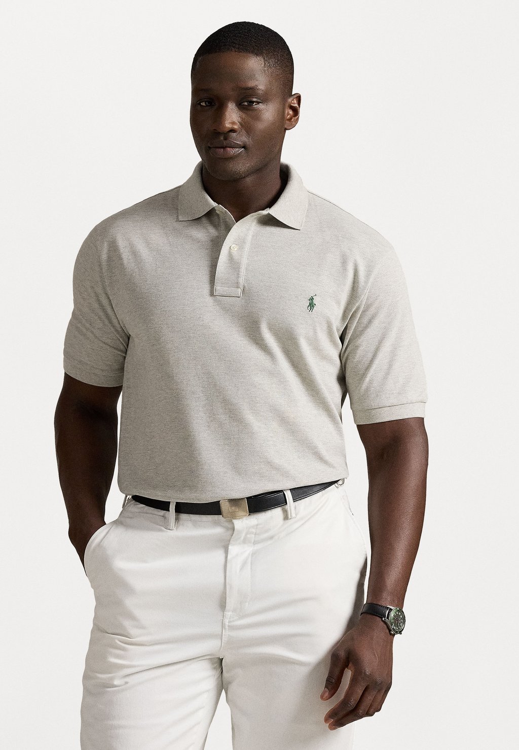 

Поло THE ICONIC MESH POLO SHIRT Polo Ralph Lauren Big & Tall, серый
