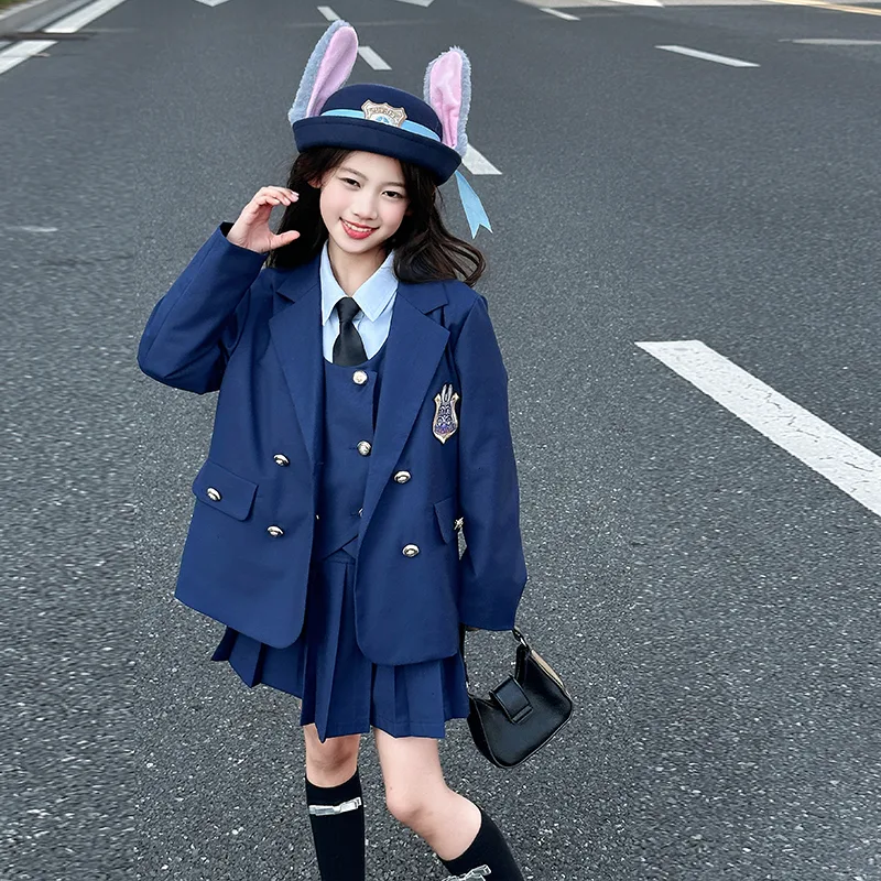 Детский комплект с юбкой на весну-осень Disney, JK Four-Piece Set+Hat — фото 4