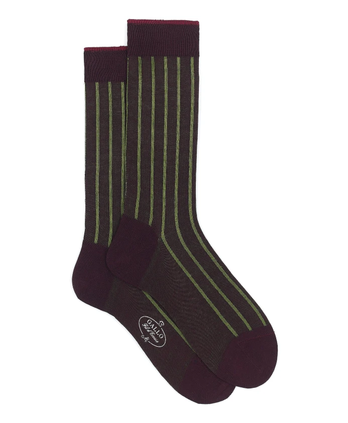 

Короткие бордовые носки для мужчин из хлопчатобумажной ткани с двойной ребристой текстурой. Gallo, мультиколор