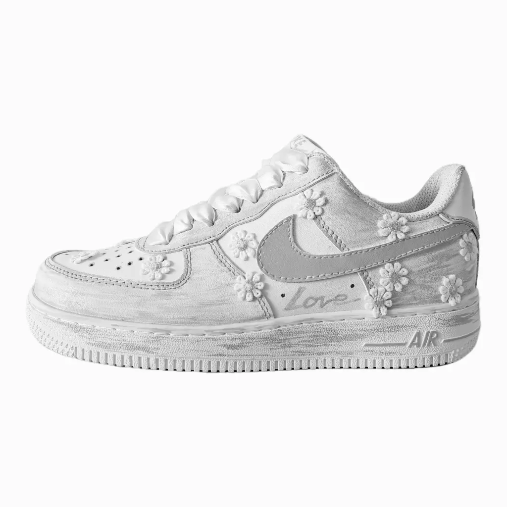 

Кроссовки Nike Air Force 1 Skateboarding Shoes Women's Low-top White/Silver Grey, белый