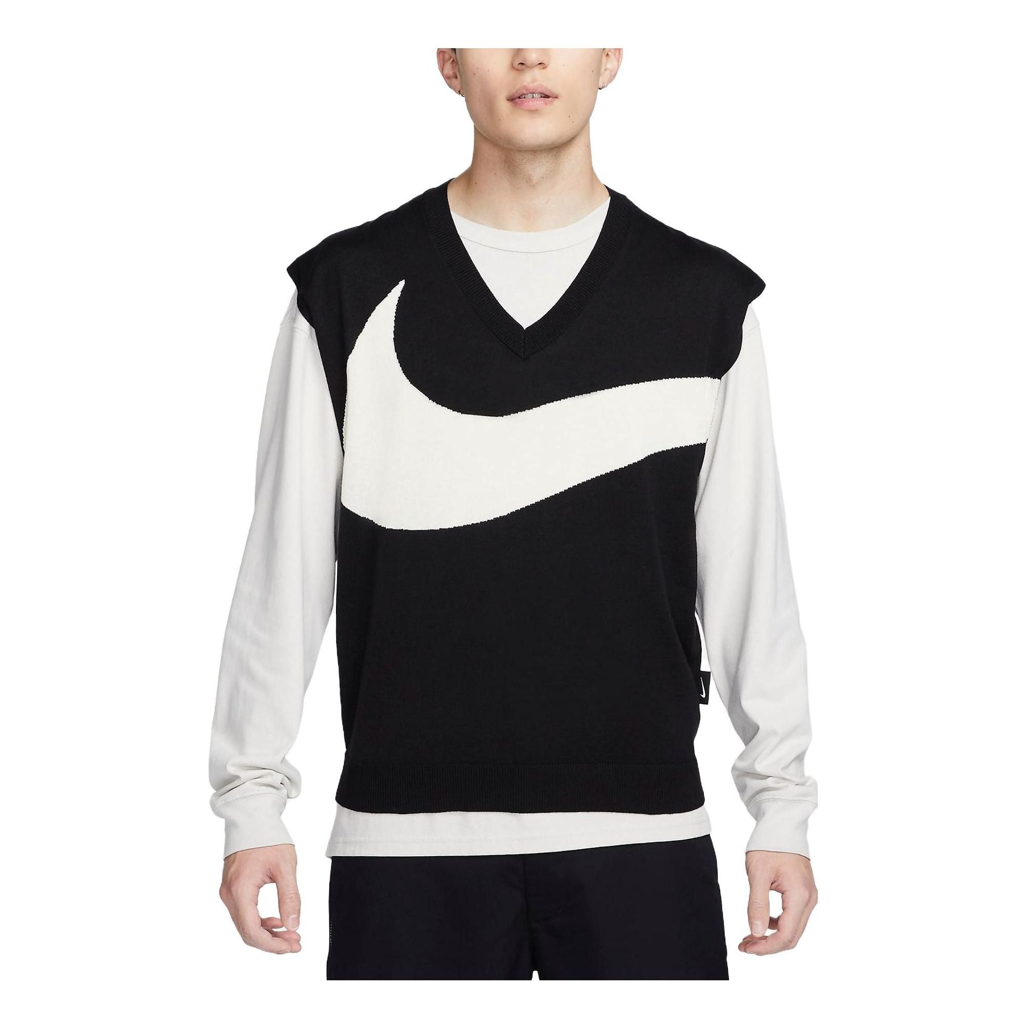 

Свитер Nike Swoosh Sweater Vest 'Black White' FD2874-010, белый