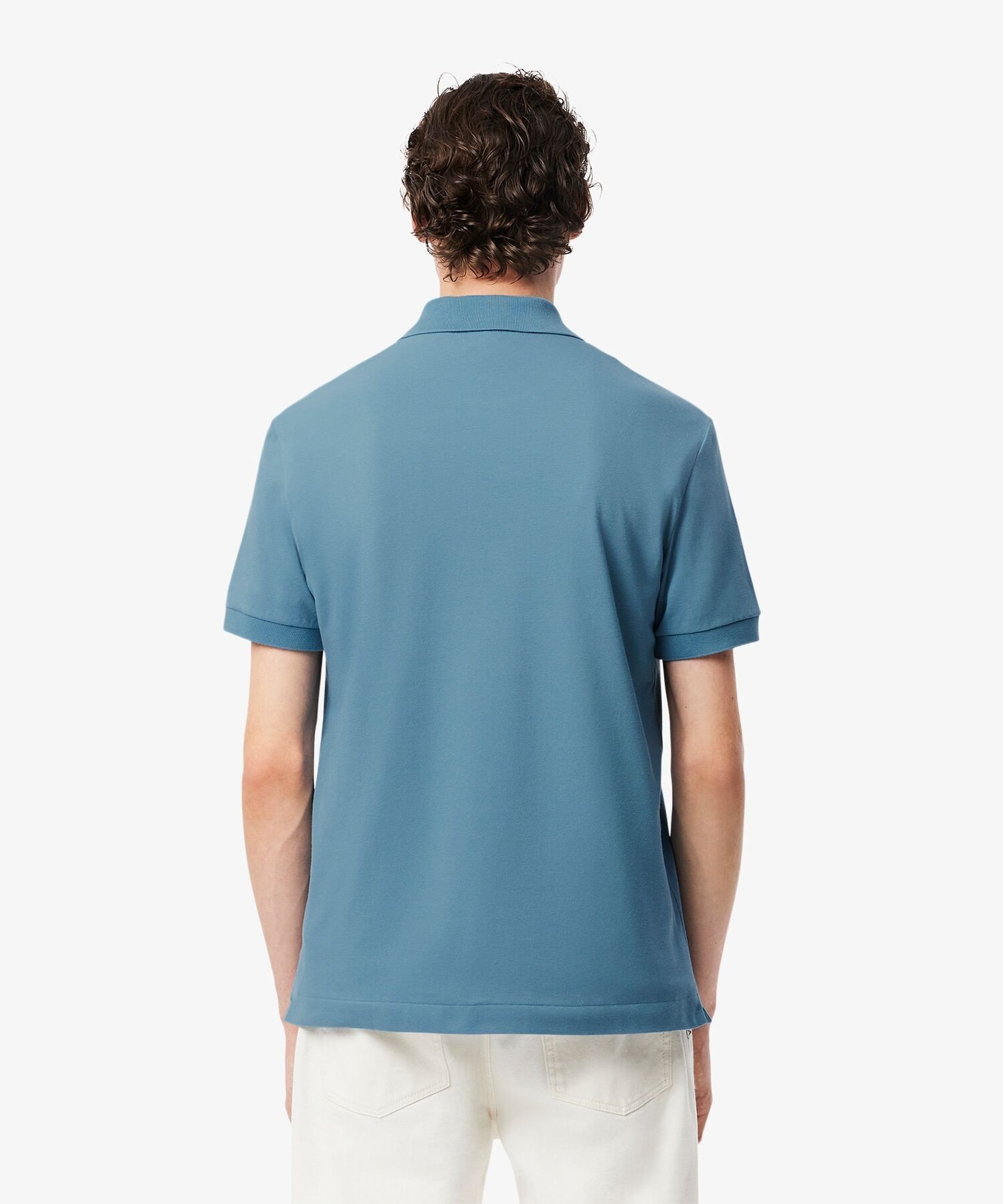 Рубашка-поло LACOSTE L.12.12 Пике, Дышащая, Серо-синяя