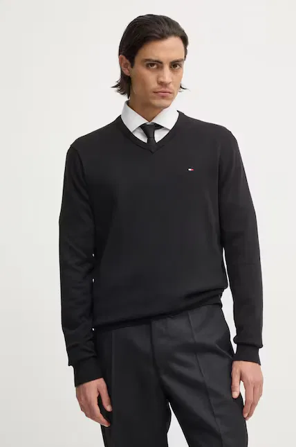 Свитер классический pullover Tommy Hilfiger, черный — фото 4