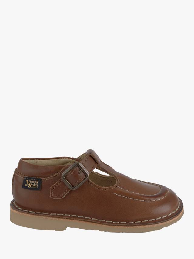 

Детские кожаные туфли Parker T-Bar Young Soles, Tan Burnished