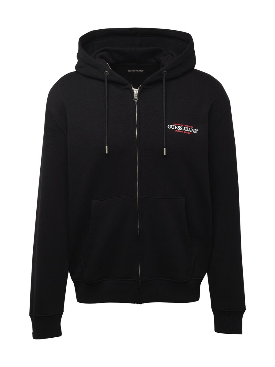

Толстовка с капюшоном на молнии GUESS JEANS, черный