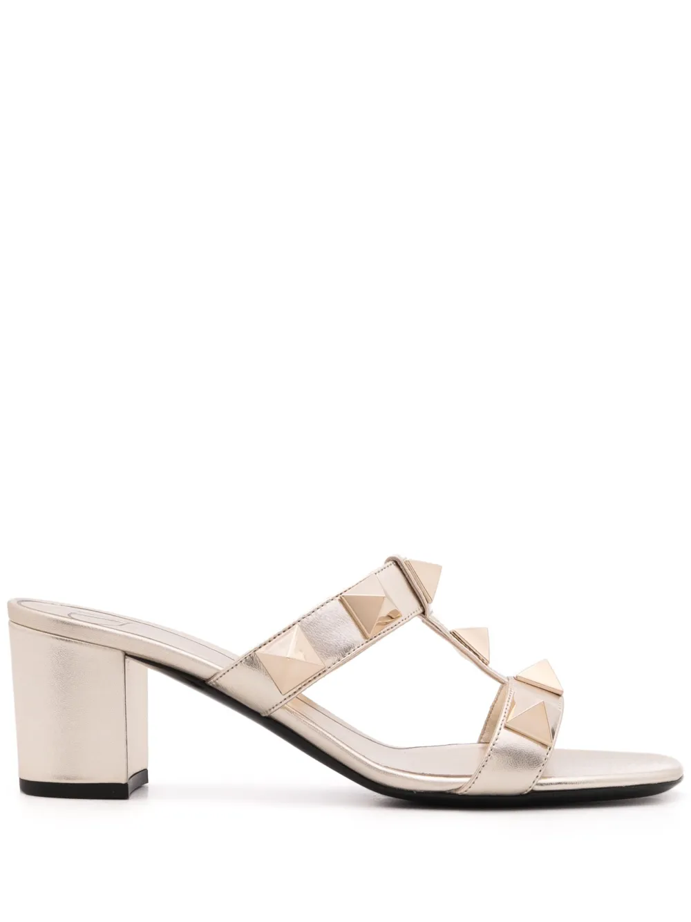 Босоножки Roman Stud с эффектом металлик VALENTINO GARAVANI, золотой