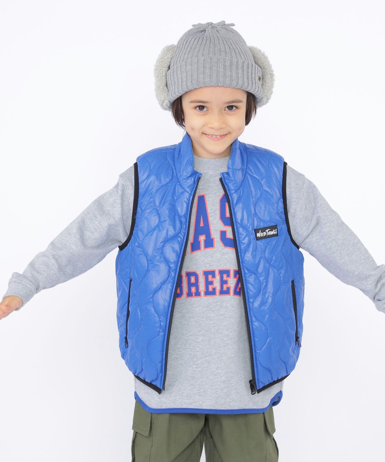 WILD THINGS: 100~125 см / Двусторонний жилет Ships Kids, Blue — фото 4