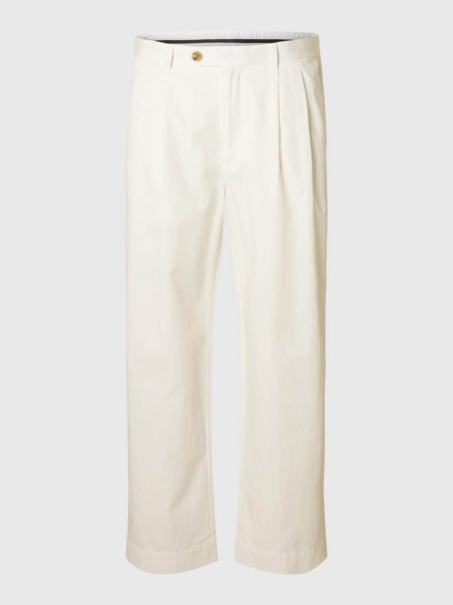 

Свободные брюки со складками спереди SELECTED Adam, Natural White