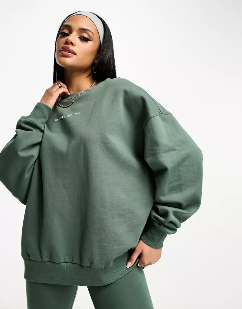 

Объемный свитшот ASOS Weekend Collective, зеленый
