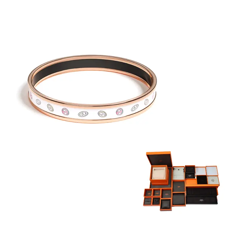 

HERMES Эмалевые браслеты с металлическими деталями с розовым золотым покрытием унисекс разноцветные