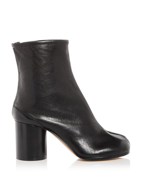 Женские ботильоны Tabi на блочном каблуке с раздельным носком Maison Margiela, цвет Black — фото 2