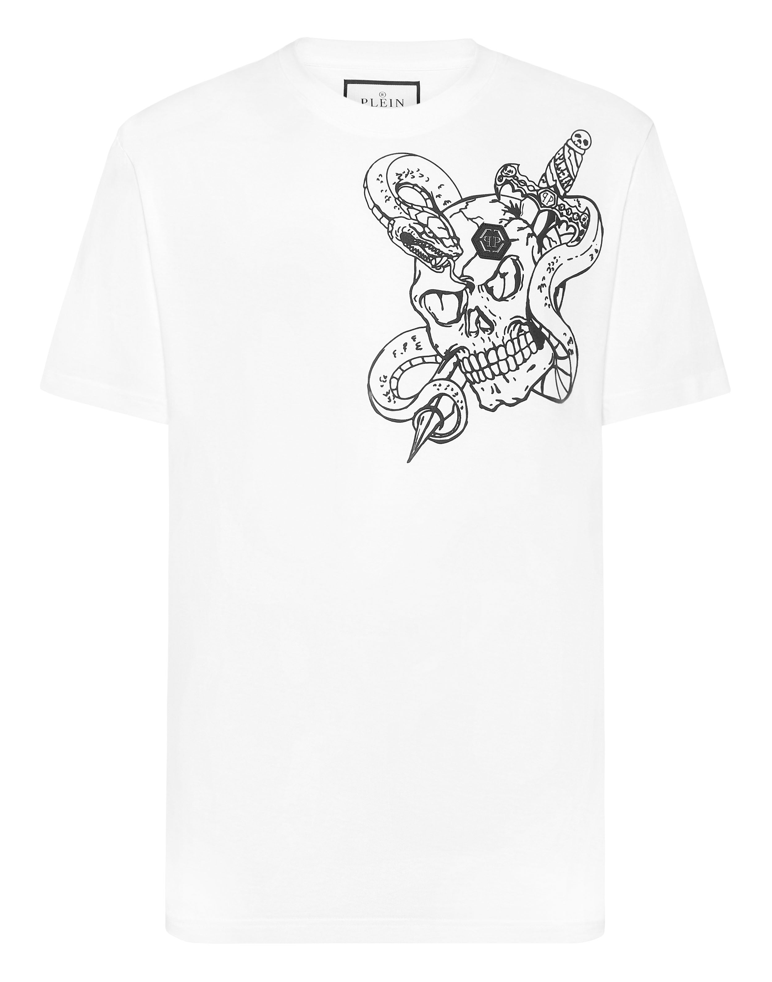 

Футболка с круглым вырезом SS Snake PHILIPP PLEIN, белый