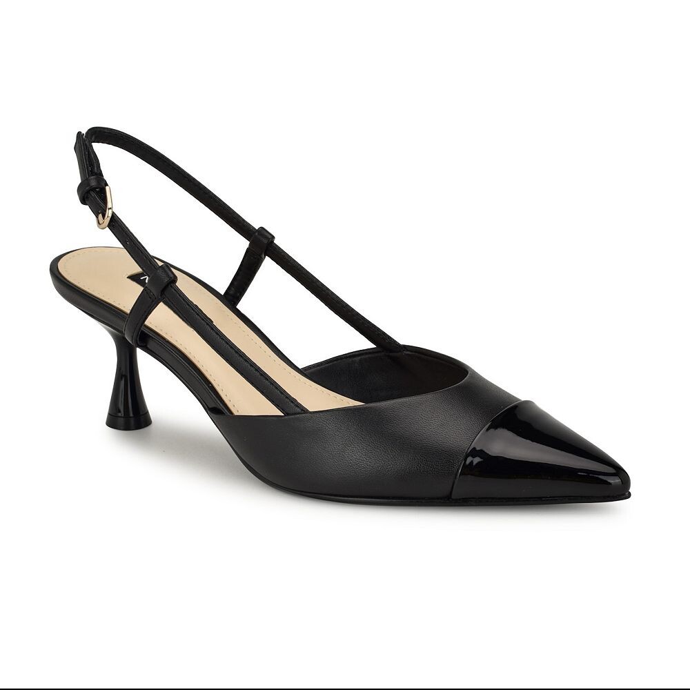 

Женские туфли-лодочки Nine West Rizzy с открытой пяткой и острым носком, цвет Black Multi