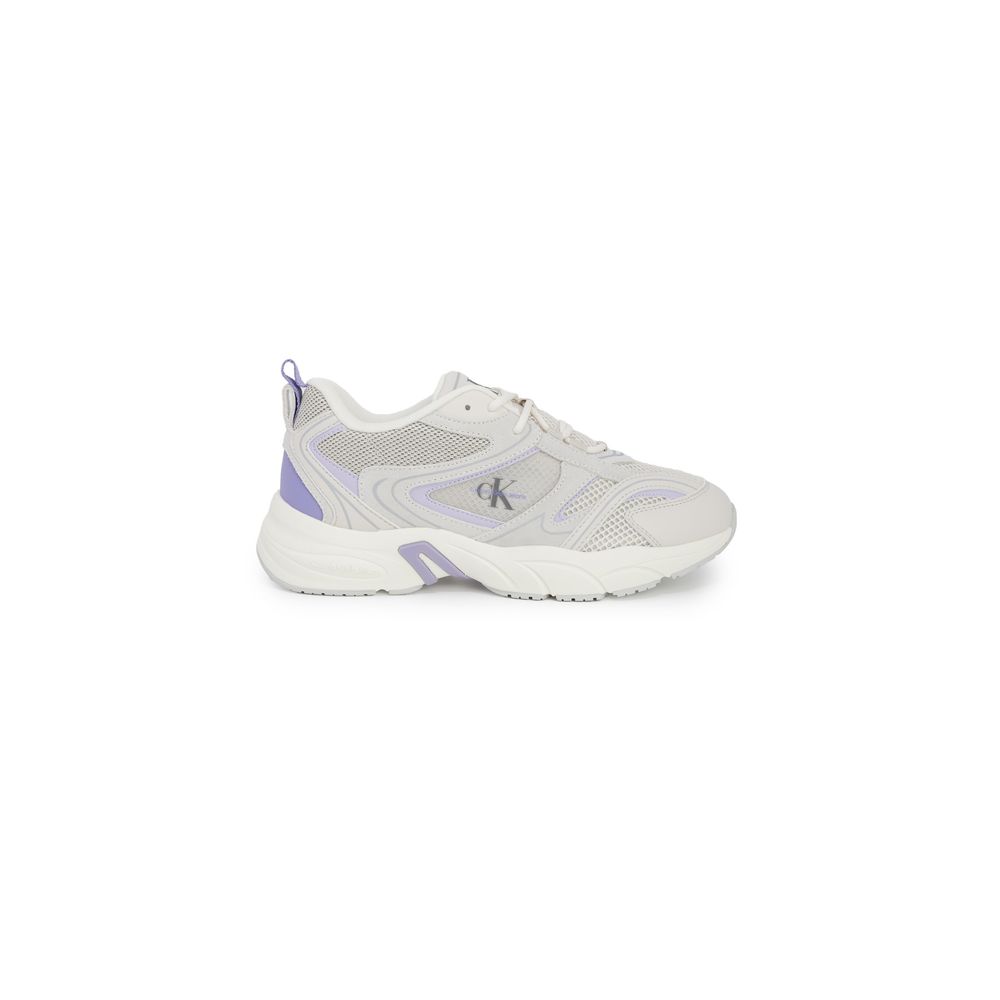 Фиолетовые кожаные кроссовки Calvin Klein