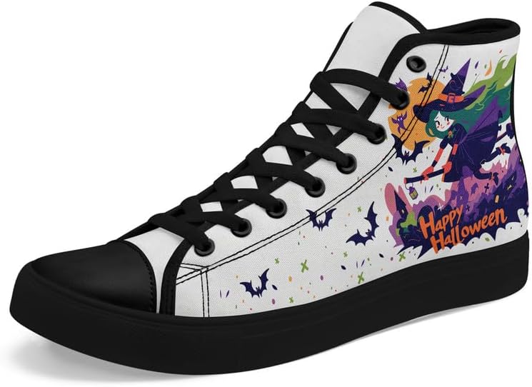 

Высокие кеды AWSOLE Halloween с рисунком тыквы из канвы для мужчин и женщин, модная праздничная обувь унисекс с плоской подошвой, привидение, череп, стильная обувь, белый/черный/зеленый/фиолетовый