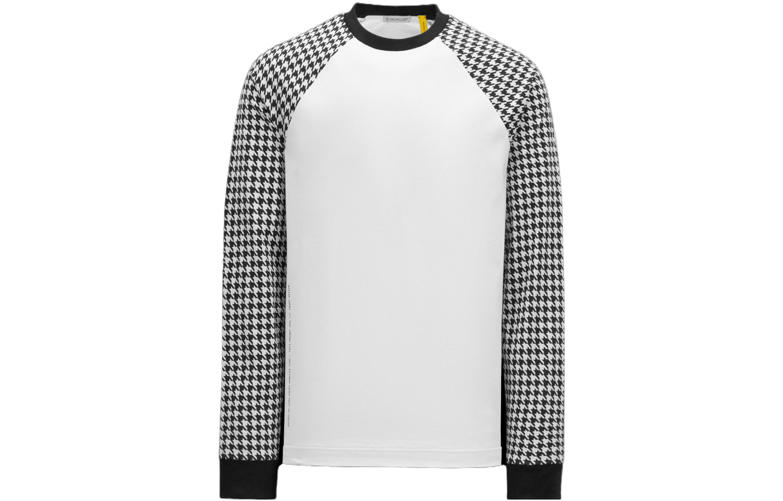 Футболка X Fragment Hiroshi Fujiwara Houndstooth с длинным рукавом Moncler, белый — фото 3