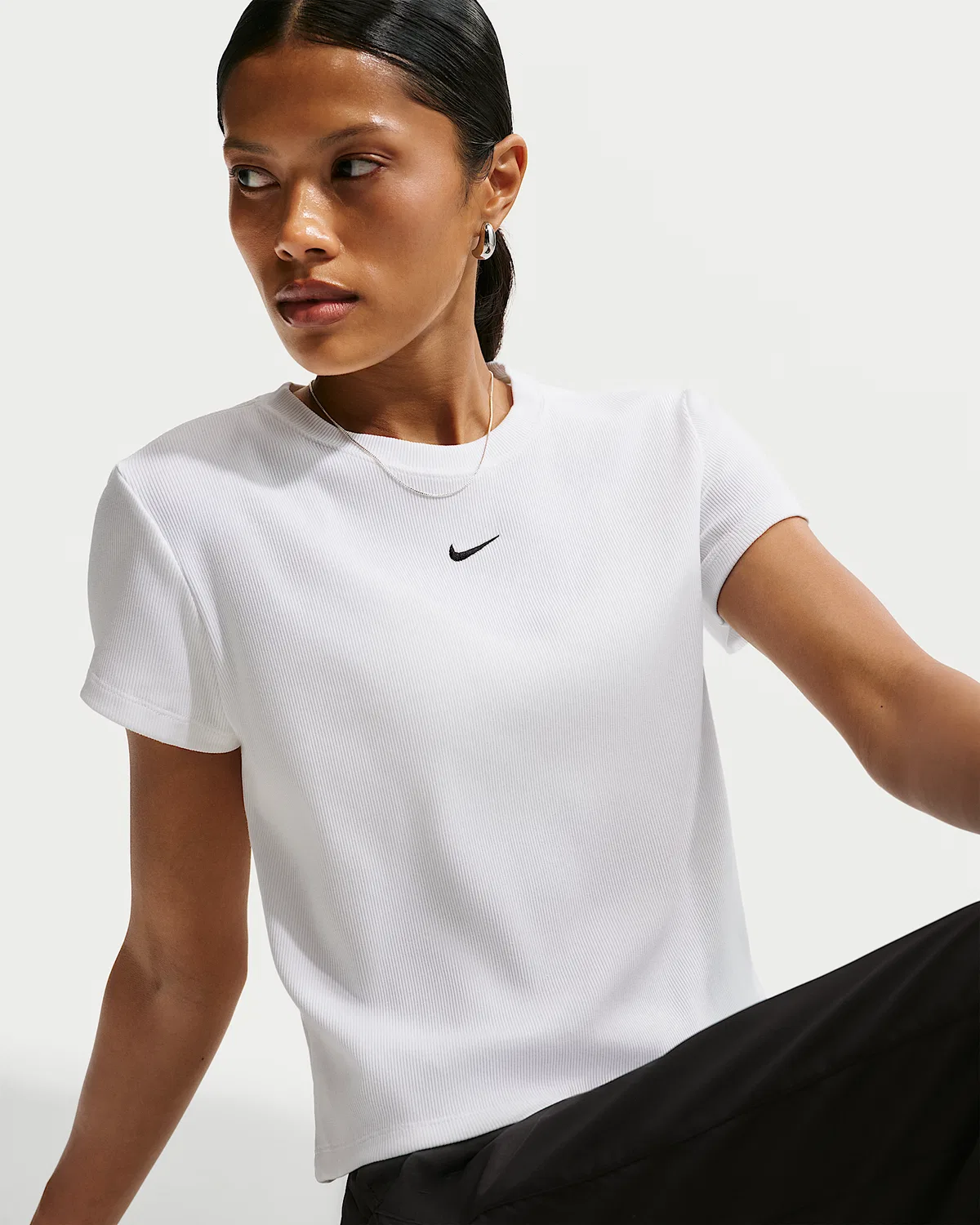Женская облегающая футболка с коротким рукавом Nike Sportswear, White