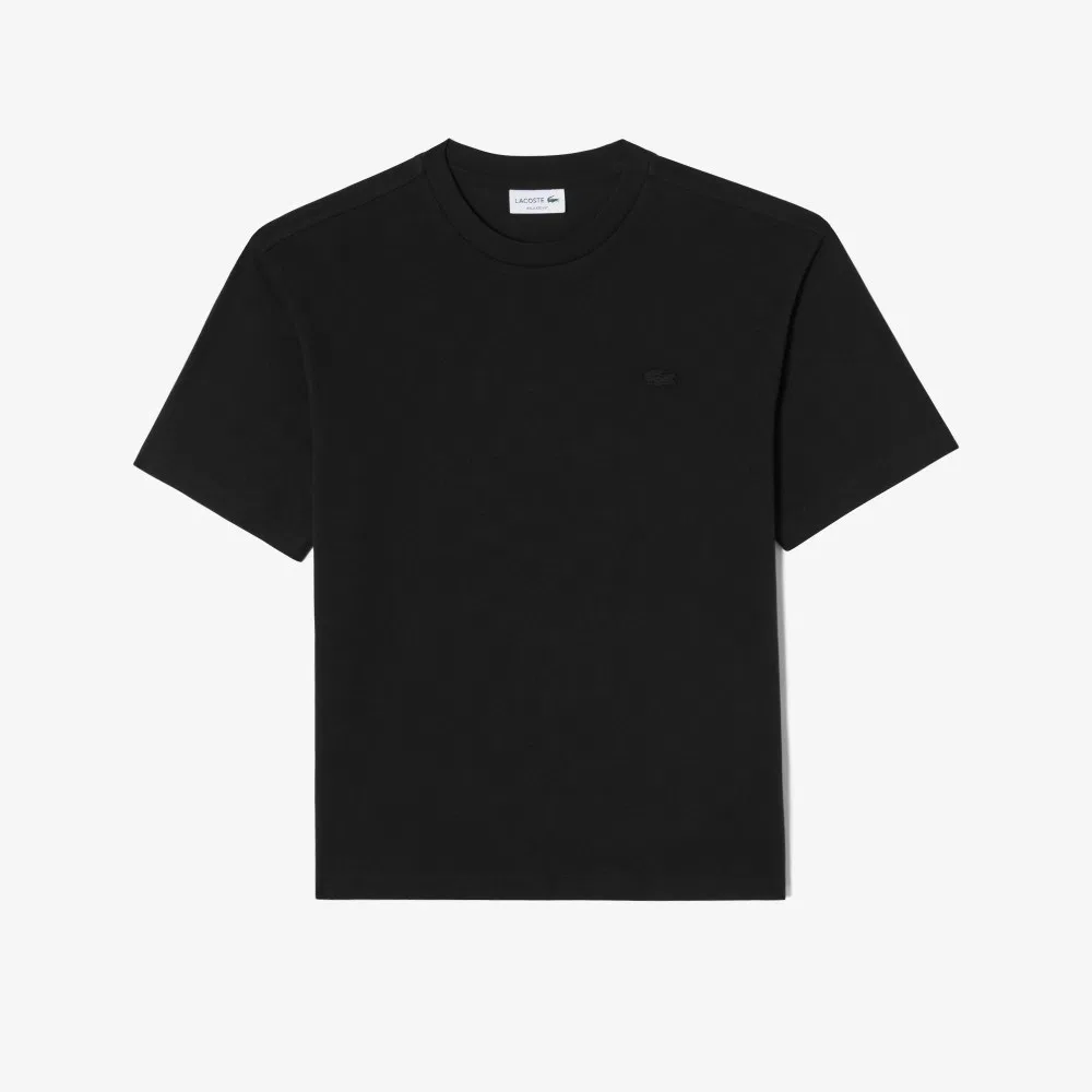 Футболка мужская Lacoste базовая с лёгким начёсом, черный — фото 4