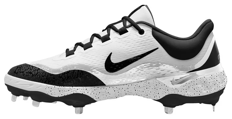 Мужские металлические бейсбольные бутсы Nike Alpha Huarache Elite 4, белый/черный/белый — фото 3