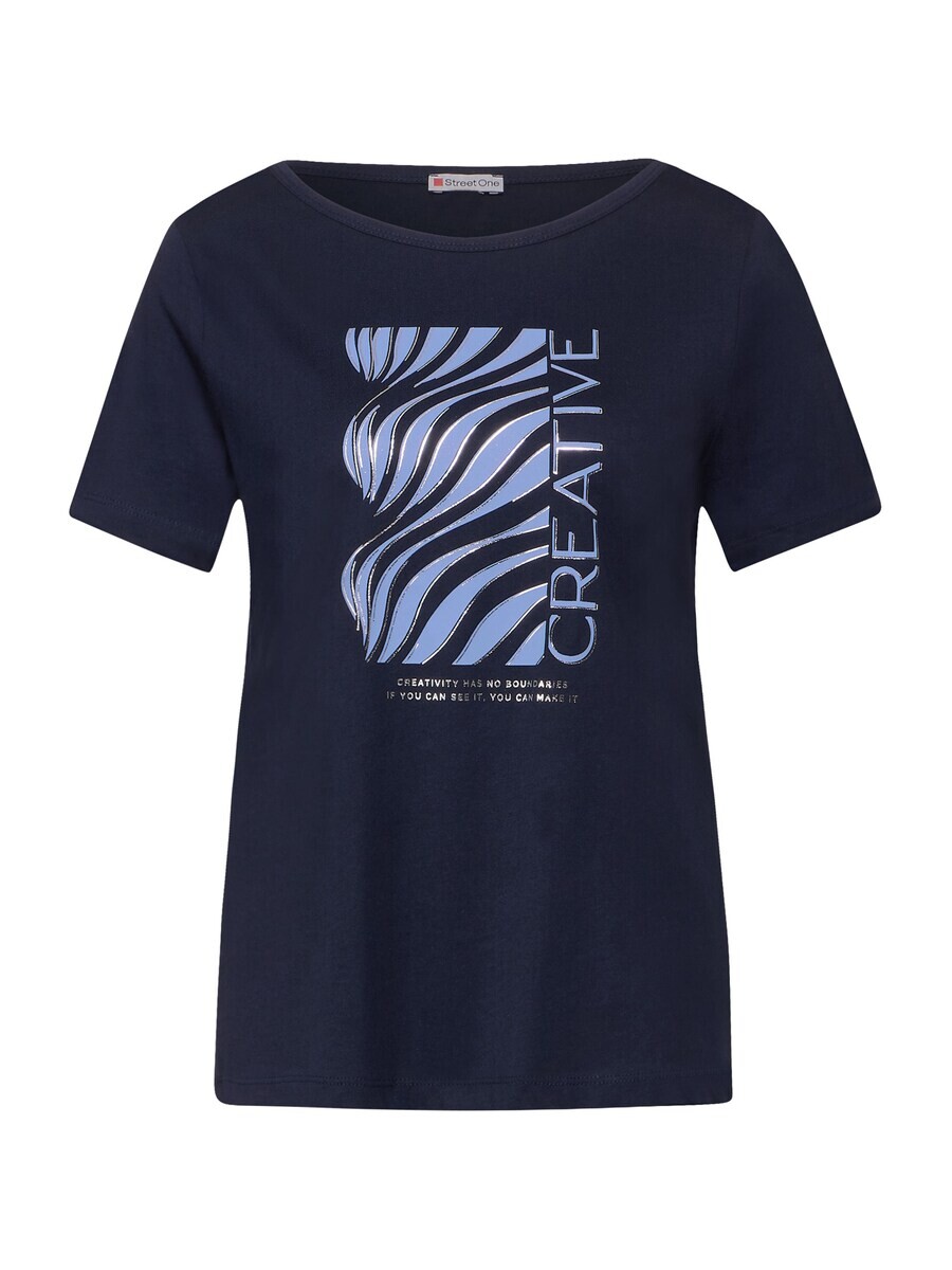 

Футболка STREET ONE Shirt, темно-синий/светло-синий