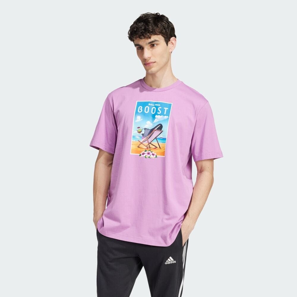 

Футболка Adidas [Worn by INI's Xu Fengfan] Boost short-sleeved graphic T-shirt, цвет Preloved Purple