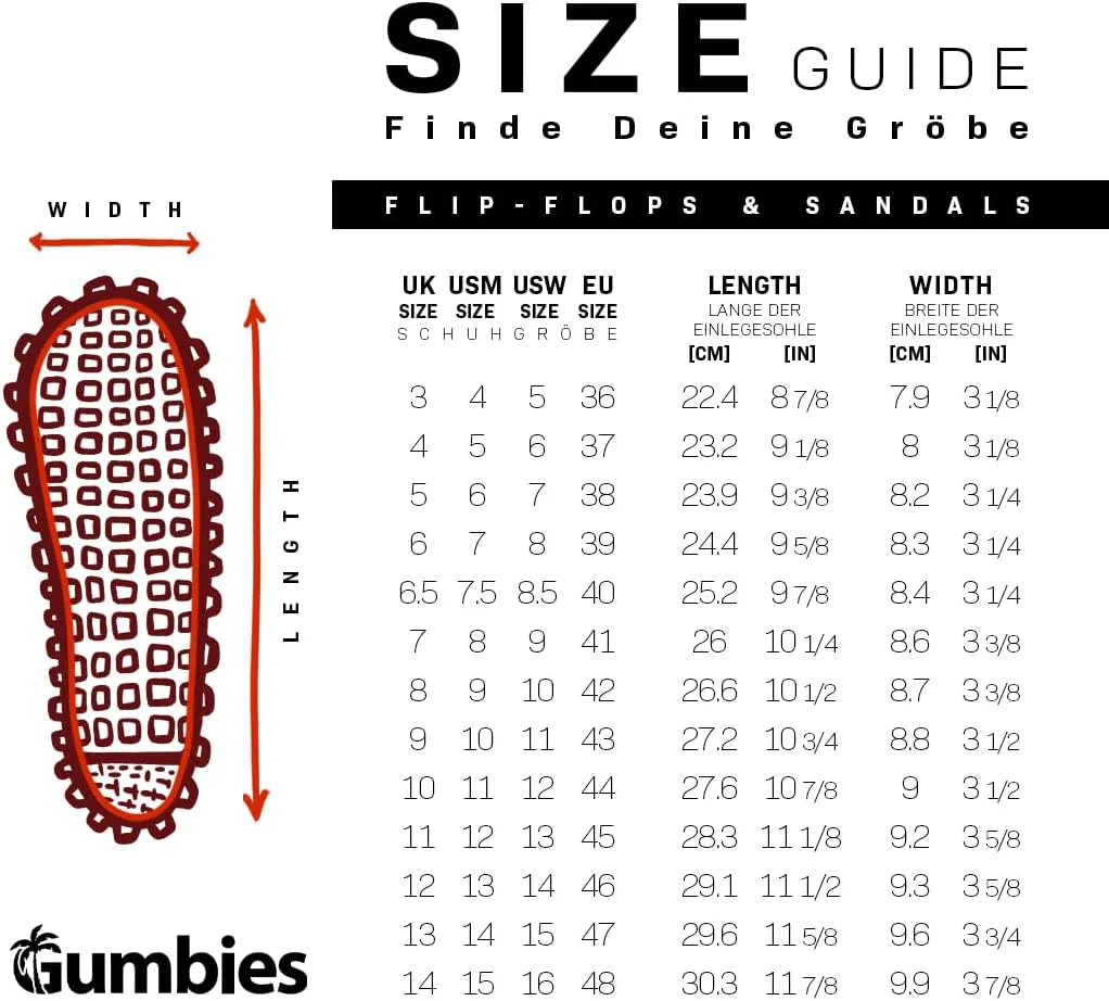 

Женские вьетнамки Gumbies Slingback с супер мягкой перемычкой между пальцами и прочной подошвой из переработанной резины - гарантия комфорта