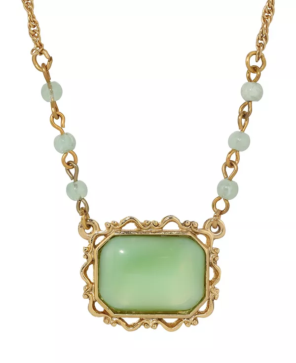 

Ожерелье с подвеской из акриловых бусин лунного камня 2028, green