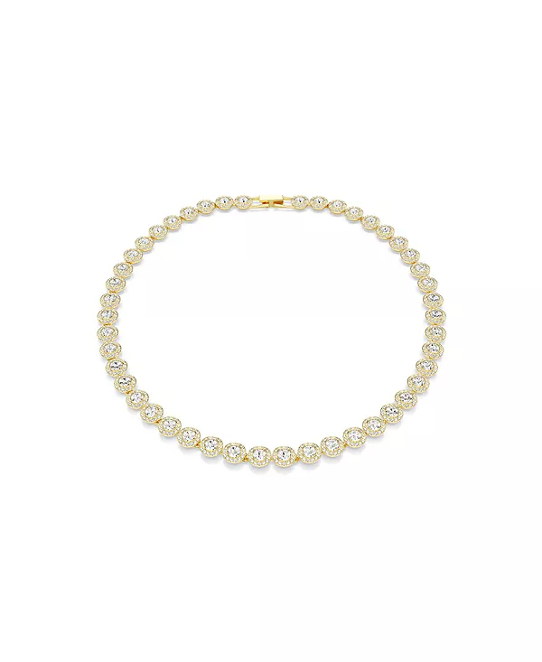 

Теннисное ожерелье Una Angelic с круглой огранкой, покрытое белым золотом Swarovski, white