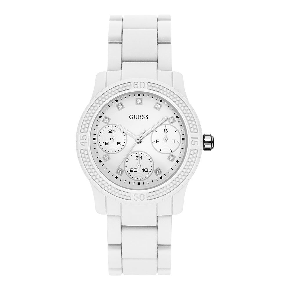 

Угадайте резиновые часы Guess, белый