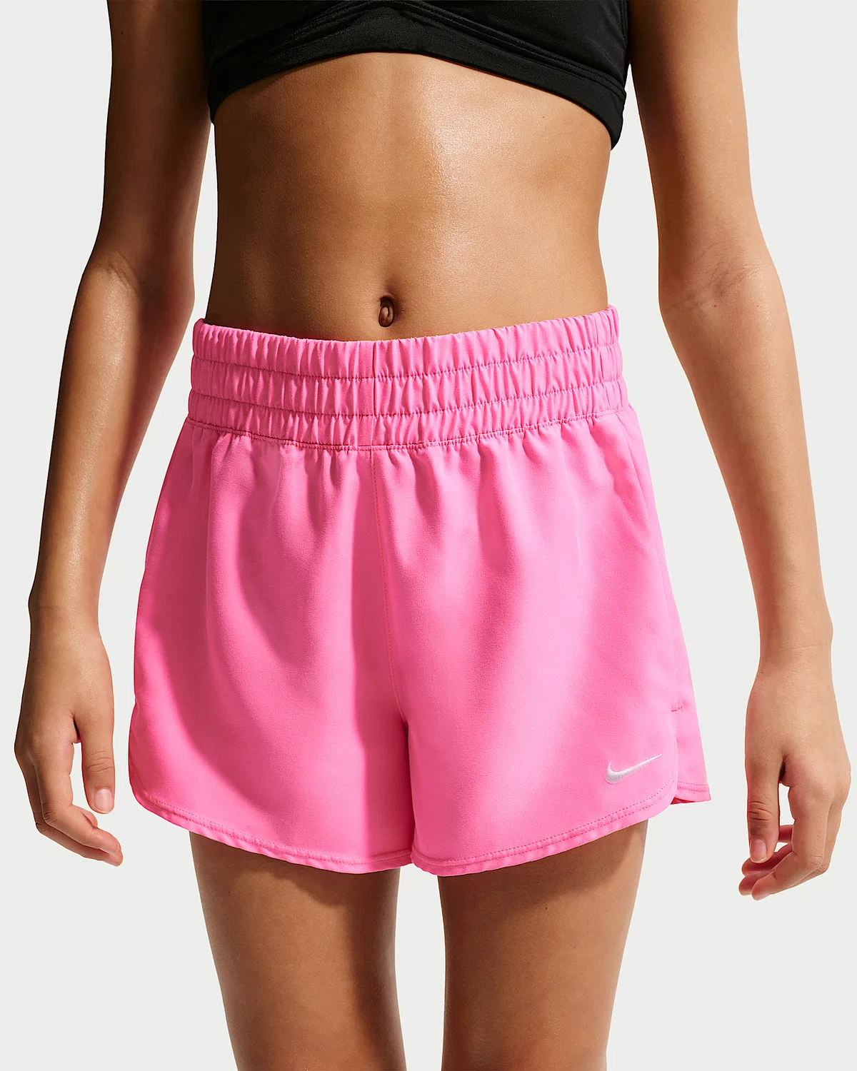 Детские (девочки) плавательные шорты Nike Swim Breaker 3", Pink Glow/White — фото 2