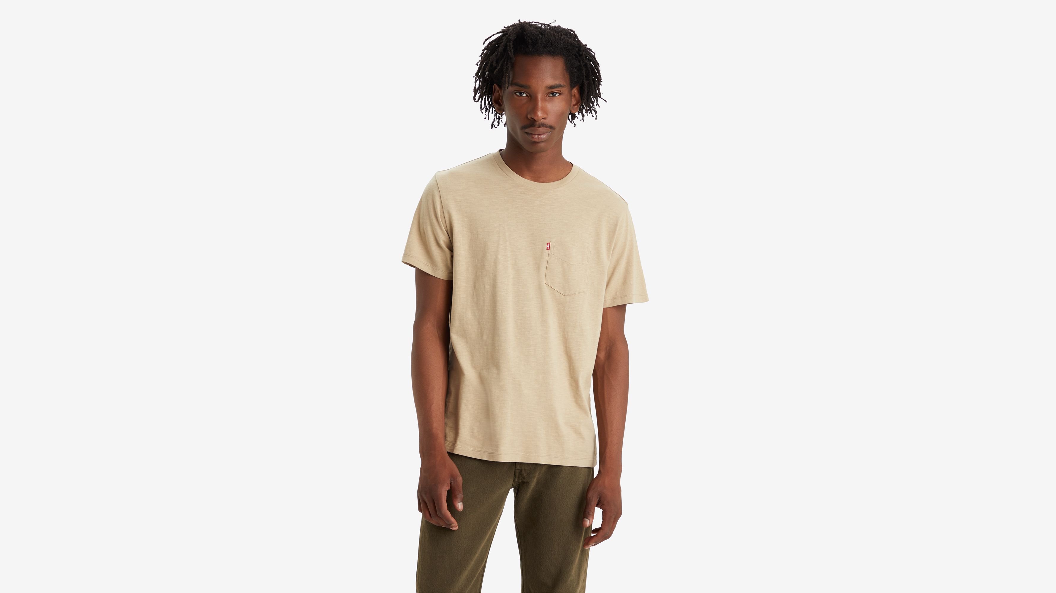 

Футболка с классическим карманом Levi's, цвет True Chino - Brown