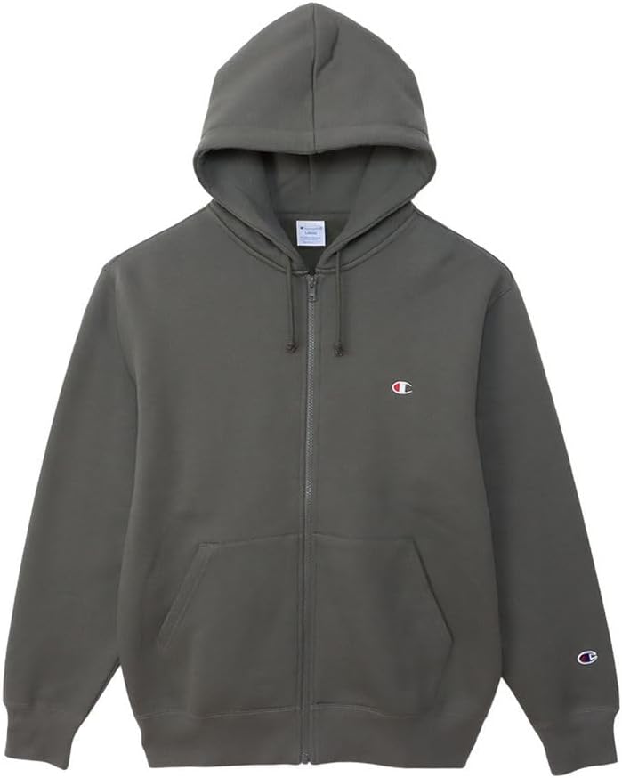 

Мужская толстовка Champion C3-Q103 на молнии, 100% хлопок, с длинным рукавом, классический дизайн, вышивка в одну точку, толстовка с капюшоном на молнии, темно-серый